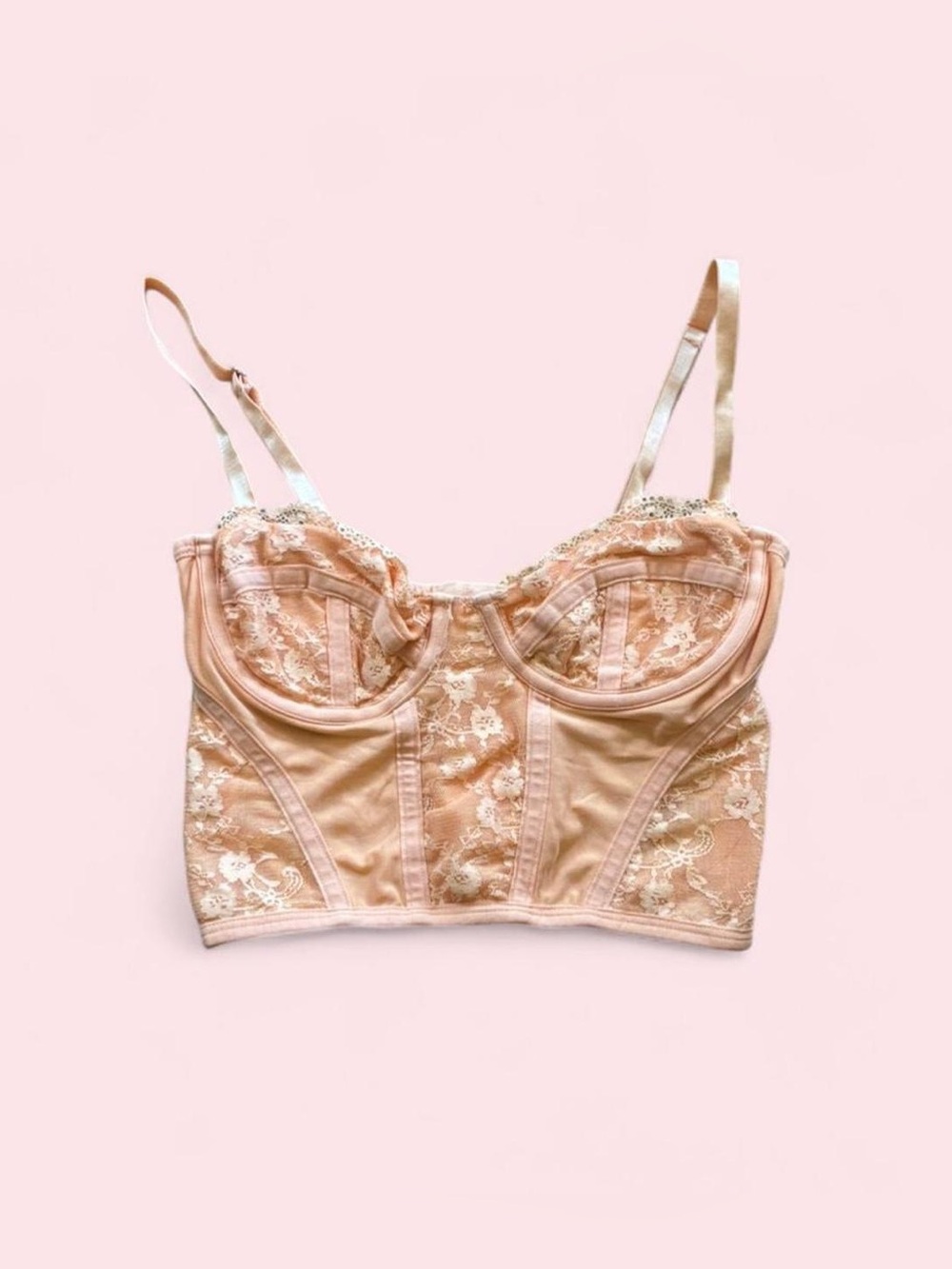 H&M Orange Lace Bustier Crop Top